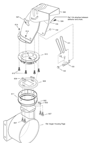 Discharge Chute Diagram and Parts List for 1695749-18-2864-30 2009 Briggs and Stratton Snow Blower